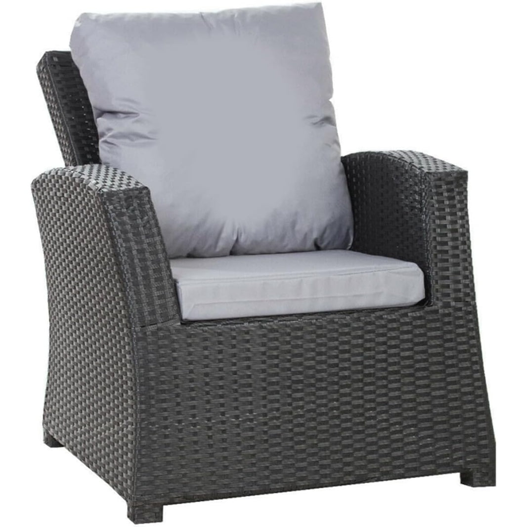 Set di 4 Cuscini Imbottiti per Mobili da Giardino Resistenti alle Intemperie Grigio Chiaro