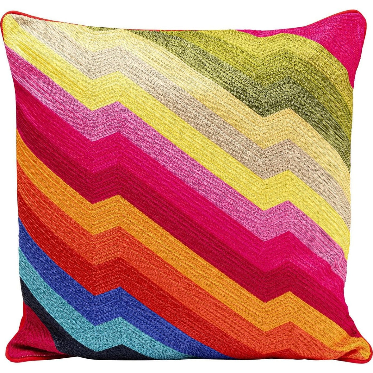 Cuscino Decorativo Moderno con Fantasia Zig Zag Multicolore 50 ¡Á 50 cm